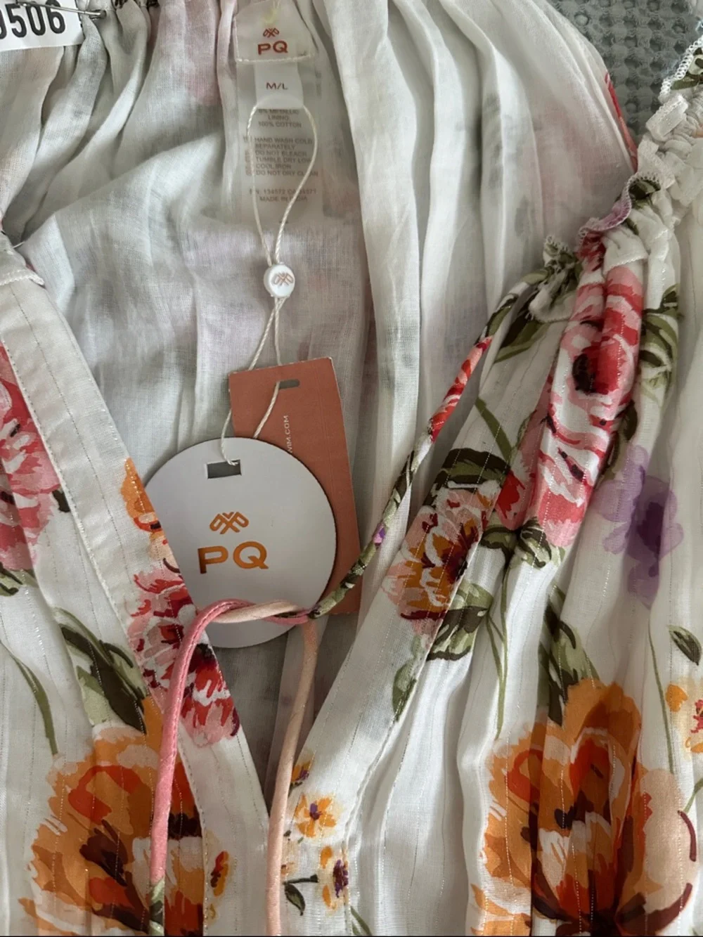 NWT PQ Swim Anthropologie Floral Tiered Maxi Dress Pink - Picture 7 of 15